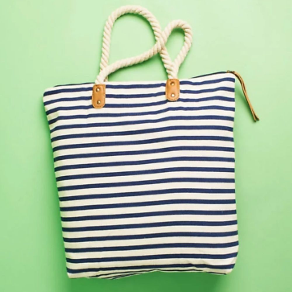 Navy and Cream Brittany Tote